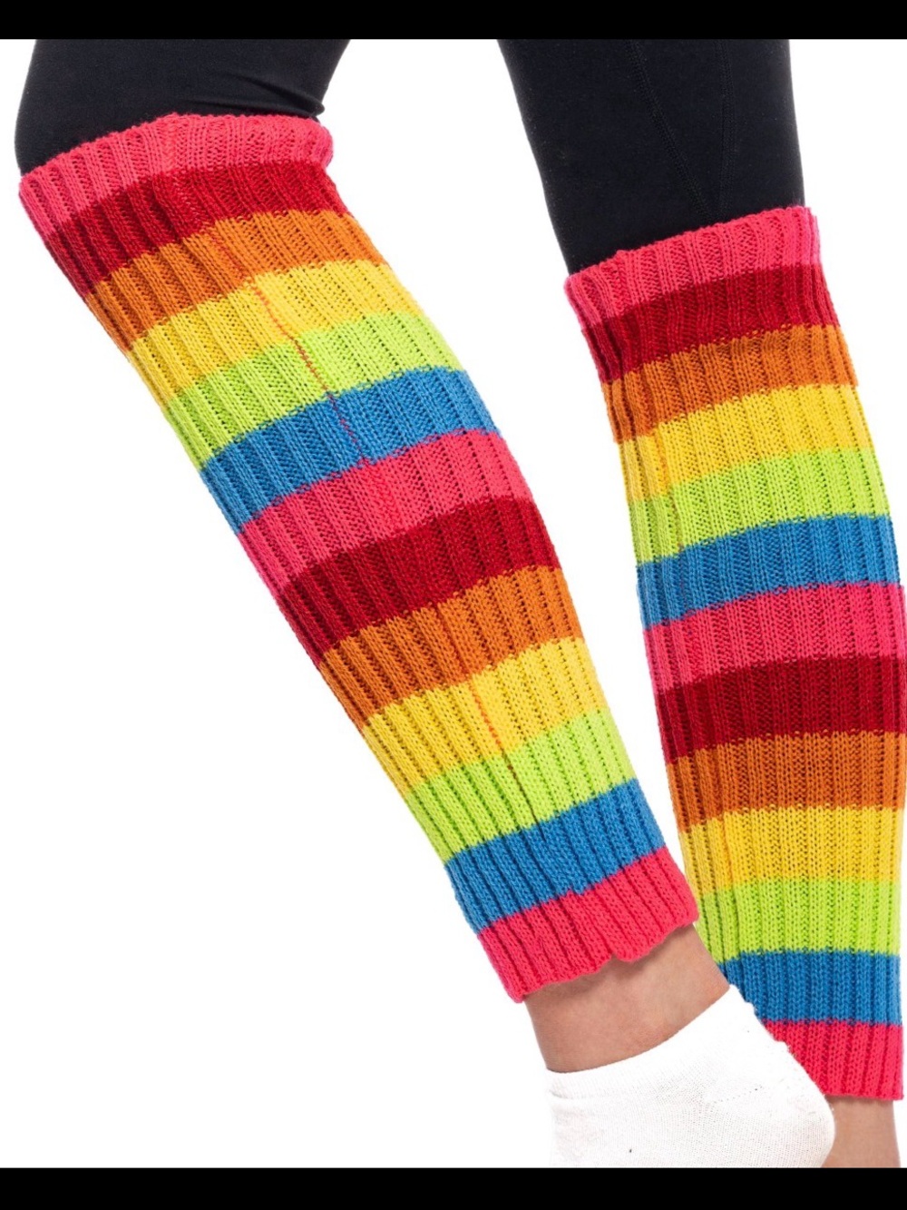 Rainbow Stripe Leg Warmers - Multicolor